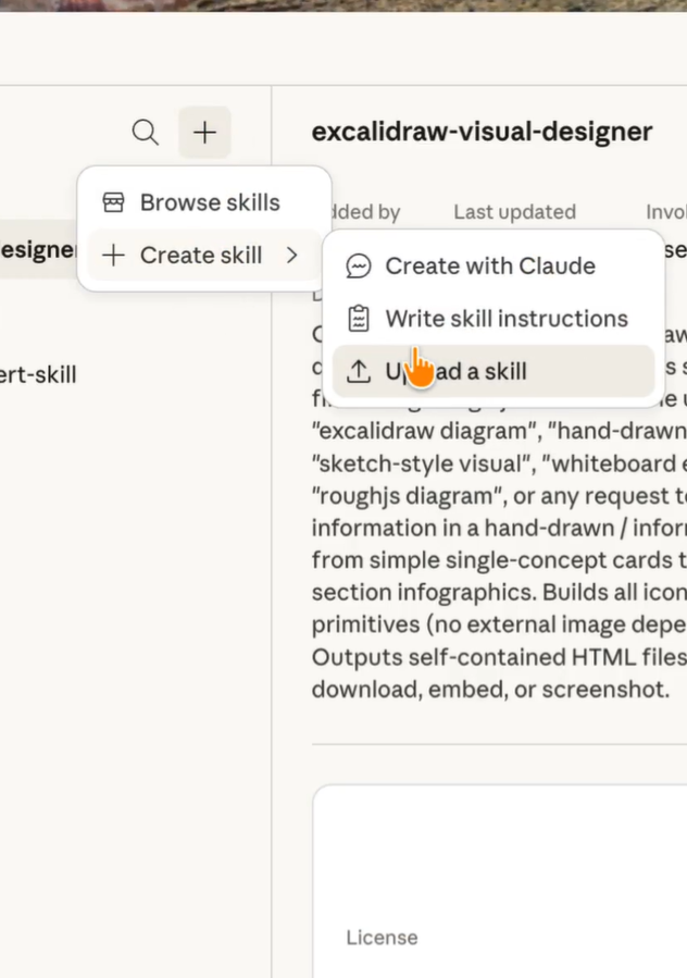 Upload a skill file to Claude