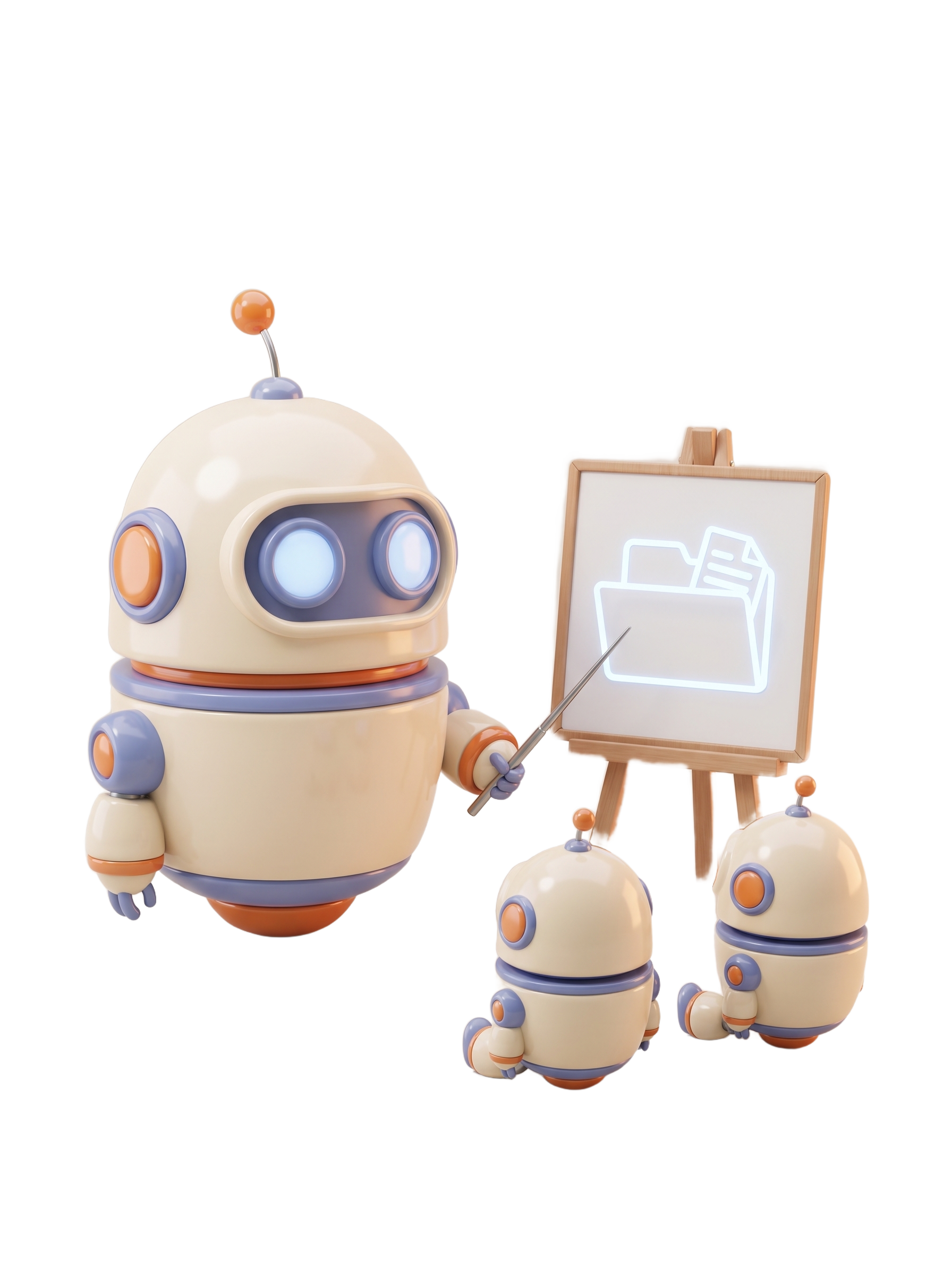 The Claude Skills robot teaching two smaller robots